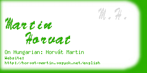martin horvat business card