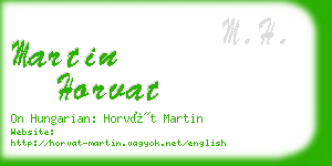 martin horvat business card